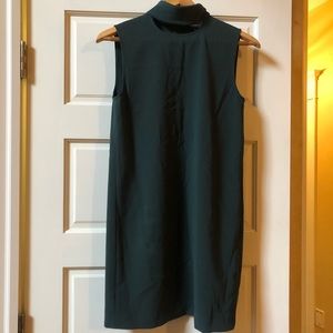 Theory Slit Collar Dress, Green Size 0